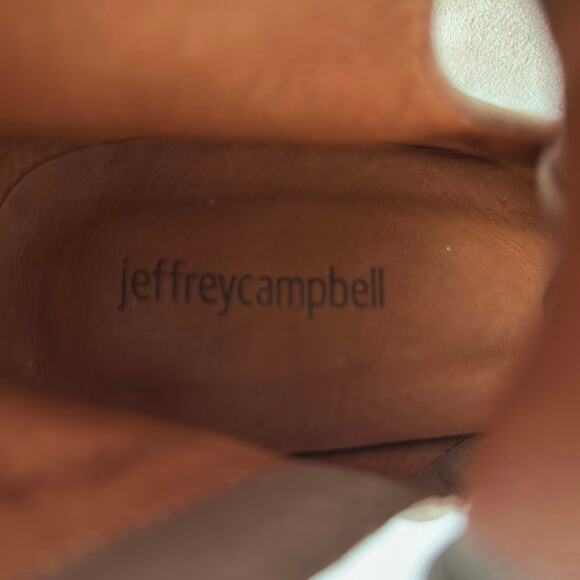 Jeffrey Campbell Women’s Lace Up Zaun-Hi Taupe Suede Boot Heels Size 8.5 - Picture 7 of 11